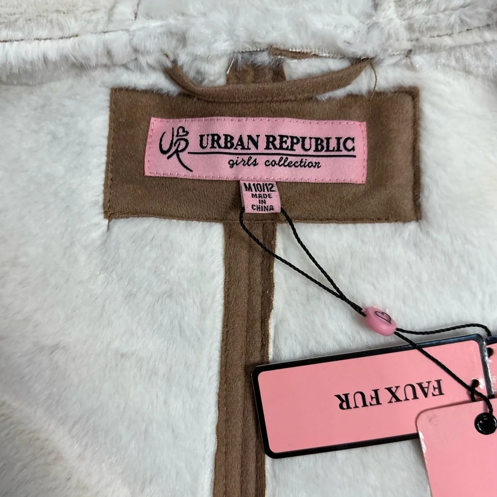 Urban Republic Girls Shearling Jacket With‎ Hood, SIZE MEDIUM (10/12)